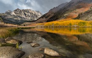 Preview wallpaper rocks, mountains, stones, lake, landscape