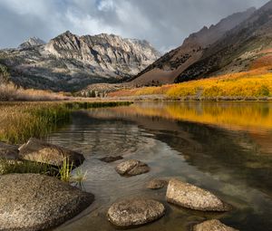 Preview wallpaper rocks, mountains, stones, lake, landscape