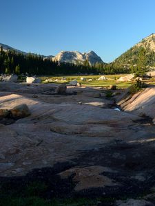 Preview wallpaper rocks, mountains, stones, trees, sky