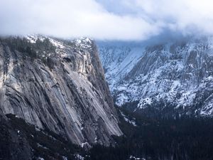 Preview wallpaper rocks, mountains, top, snow