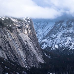 Preview wallpaper rocks, mountains, top, snow
