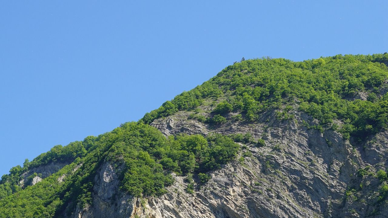 Wallpaper rocks, mountains, trees, sky