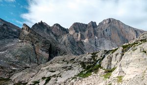 Preview wallpaper rocks, mountains, valley, grass, stones