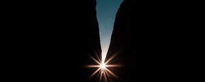 Preview wallpaper rocks, night, rays, light