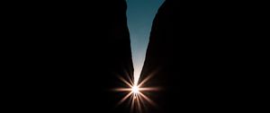 Preview wallpaper rocks, night, rays, light