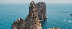 Preview wallpaper rocks, ocean, sea, aerial view, landscaping