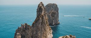 Preview wallpaper rocks, ocean, sea, aerial view, landscaping