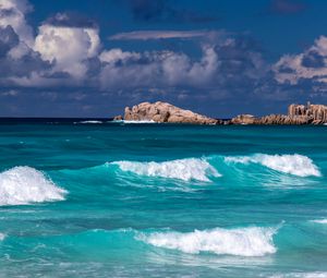 Preview wallpaper rocks, ocean, waves, water, landscape