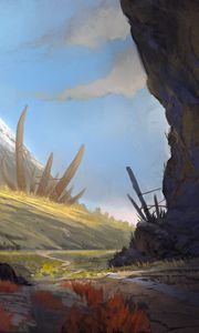 Preview wallpaper rocks, path, art