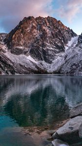 Preview wallpaper rocks, peak, lake, stones, reflection