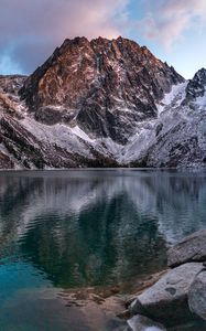 Preview wallpaper rocks, peak, lake, stones, reflection