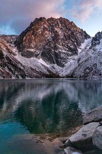 Preview wallpaper rocks, peak, lake, stones, reflection