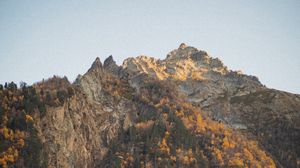 Preview wallpaper rocks, peak, trees, autumn