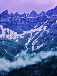 Preview wallpaper rocks, peaks, mountains, snow, snowy