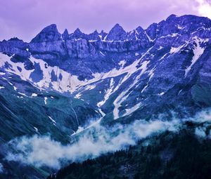 Preview wallpaper rocks, peaks, mountains, snow, snowy