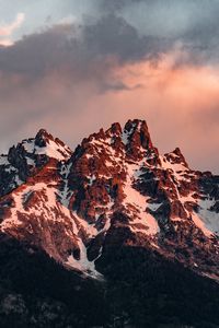 Preview wallpaper rocks, peaks, snow, snowy, mountains