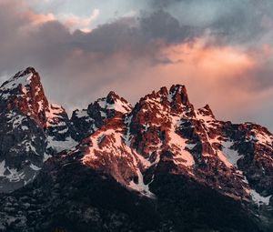 Preview wallpaper rocks, peaks, snow, snowy, mountains