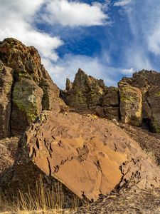 Preview wallpaper rocks, peaks, stones, relief, sky