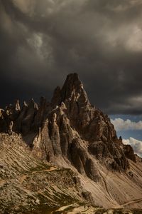 Preview wallpaper rocks, peaks, stones, slope, clouds