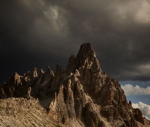 Preview wallpaper rocks, peaks, stones, slope, clouds