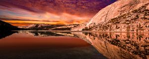 Preview wallpaper rocks, reflection, lake, landscape, sky