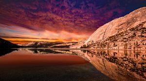 Preview wallpaper rocks, reflection, lake, landscape, sky