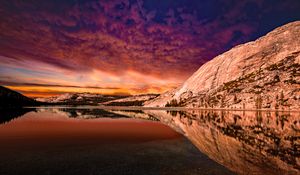 Preview wallpaper rocks, reflection, lake, landscape, sky