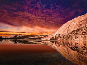 Preview wallpaper rocks, reflection, lake, landscape, sky