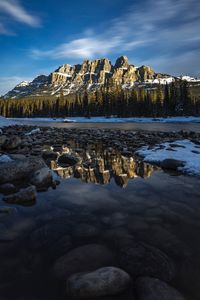 Preview wallpaper rocks, reflection, snowy