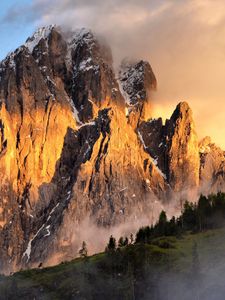 Preview wallpaper rocks, relief, fog, clouds, landscape