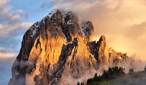 Preview wallpaper rocks, relief, fog, clouds, landscape