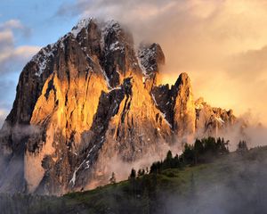 Preview wallpaper rocks, relief, fog, clouds, landscape