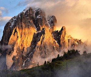 Preview wallpaper rocks, relief, fog, clouds, landscape