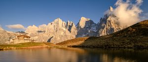 Preview wallpaper rocks, relief, lake, hill