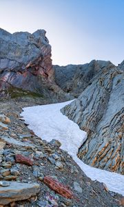 Preview wallpaper rocks, relief, layers, snow