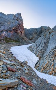 Preview wallpaper rocks, relief, layers, snow