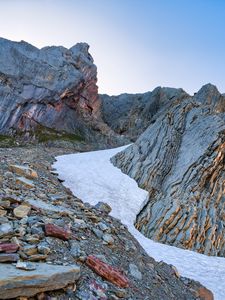 Preview wallpaper rocks, relief, layers, snow