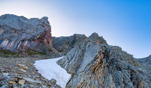 Preview wallpaper rocks, relief, layers, snow