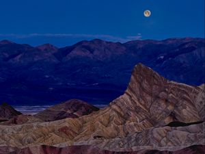 Preview wallpaper rocks, relief, nature, moon