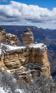 Preview wallpaper rocks, relief, snow, cloud, landscape