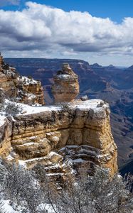 Preview wallpaper rocks, relief, snow, cloud, landscape