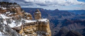 Preview wallpaper rocks, relief, snow, cloud, landscape