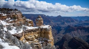 Preview wallpaper rocks, relief, snow, cloud, landscape