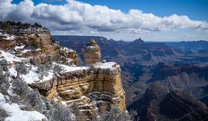 Preview wallpaper rocks, relief, snow, cloud, landscape