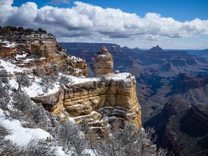 Preview wallpaper rocks, relief, snow, cloud, landscape