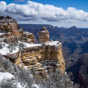 Preview wallpaper rocks, relief, snow, cloud, landscape