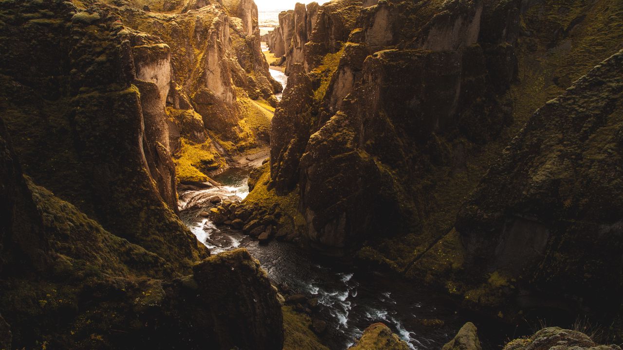 Wallpaper rocks, river, gorge, relief