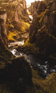 Preview wallpaper rocks, river, gorge, relief