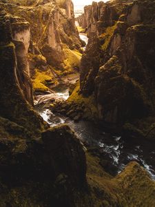Preview wallpaper rocks, river, gorge, relief