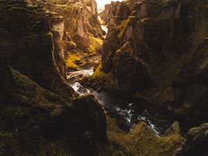 Preview wallpaper rocks, river, gorge, relief